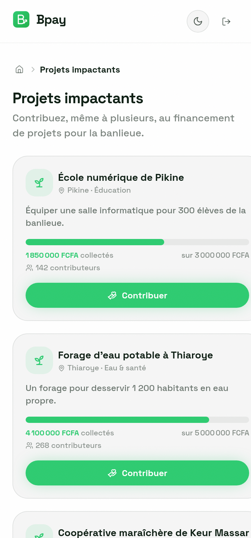 BPAY — Projets